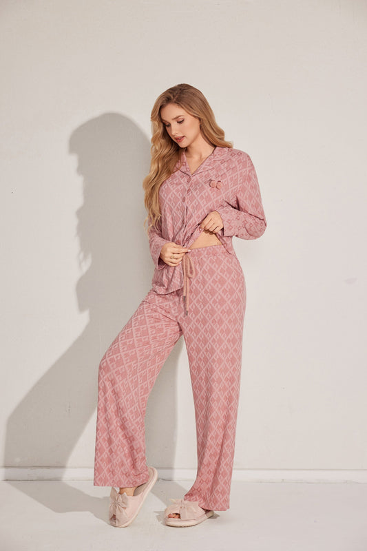 Two-piece button-down pajama set