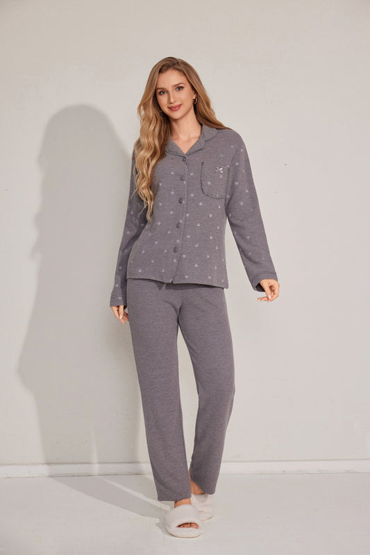 طقم بيجاما مطبوع من قطعتين