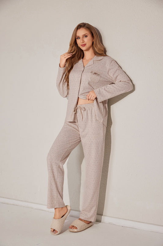 Two-piece button pyjama set