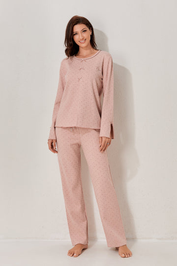 طقم بيجاما بأكمام طويلة من قطعتين 