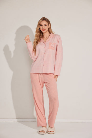 طقم بيجاما مفتوح من قطعتين 