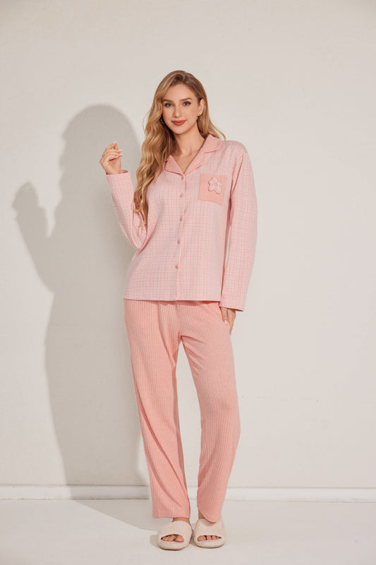 طقم بيجاما مفتوح من قطعتين 