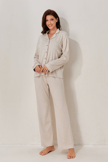 طقم رداء وبيجاما من ثلاث قطع مع بلوزة 