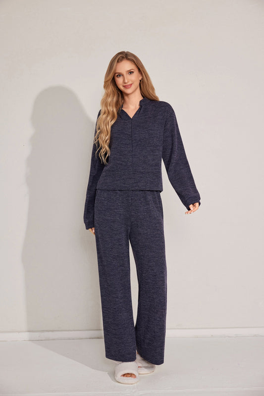Polka-style long-sleeve pajama set
