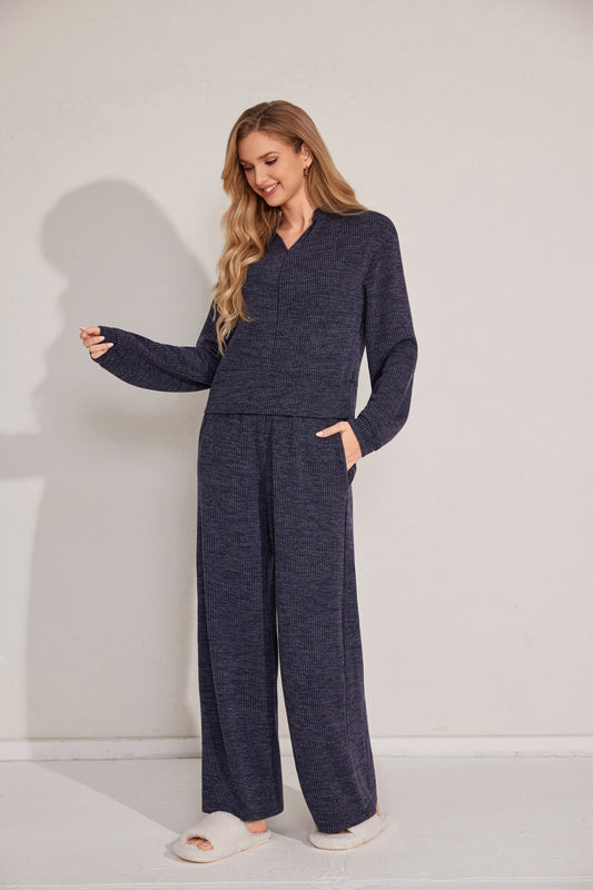 Polka-style long-sleeve pajama set