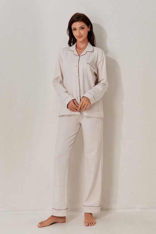 Relaxed-fit open ladies pyjamas