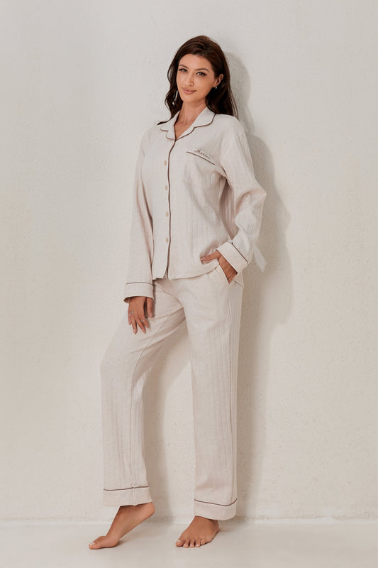 Relaxed-fit open ladies pyjamas