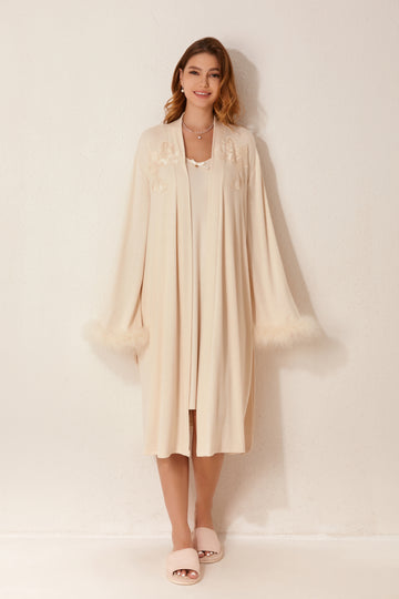 طقم رداء متوسط الطول من ثلاث قطع