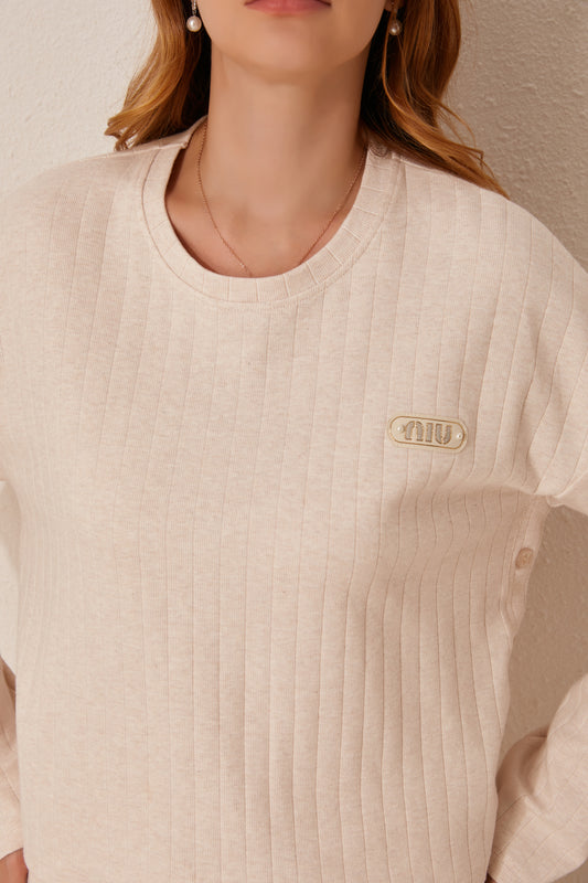 طقم بيجامة كلاسيكية ناعمة للنساء